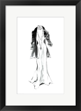 Framed Black Jacket with Necklace Print