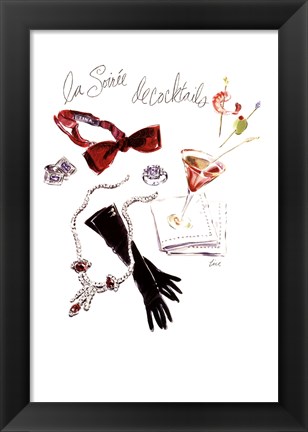 Framed La Soiree de Cocktails Print