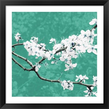 Framed Blossom in Green Print