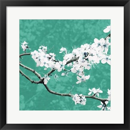 Framed Blossom in Green Print