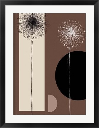 Framed Black and White Dandelions Print