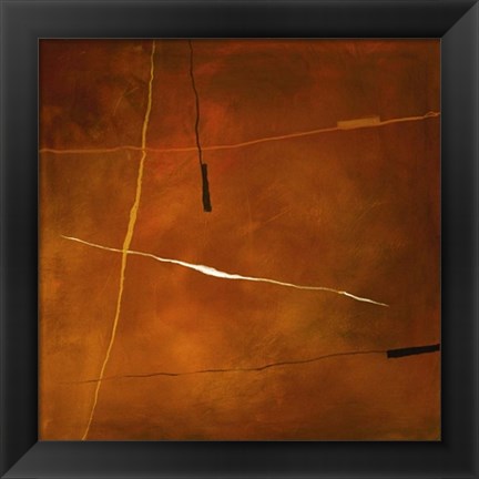 Framed Abstract in Orange Print