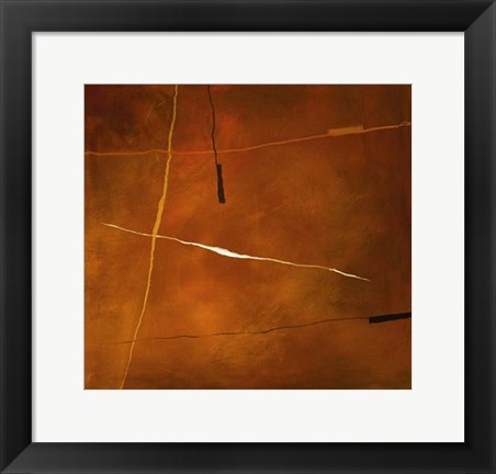 Framed Abstract in Orange Print