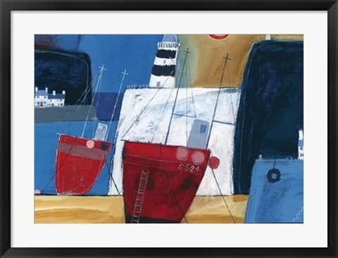 Framed Two Red Boats Print