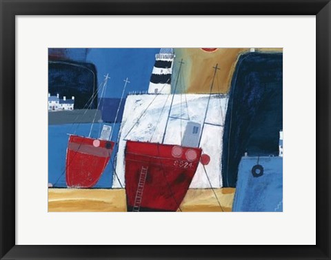 Framed Two Red Boats Print