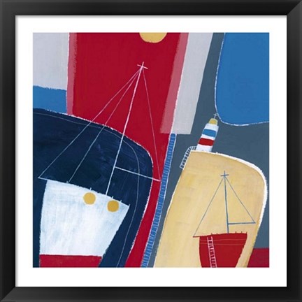 Framed One Red Boat Print