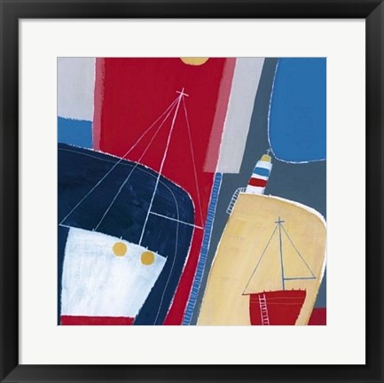 Framed One Red Boat Print