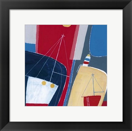 Framed One Red Boat Print