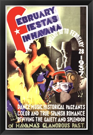 Framed February Fiestas in Havana, 1937 Print