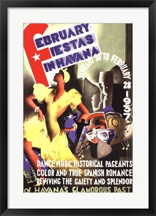 Framed February Fiestas in Havana, 1937 Print