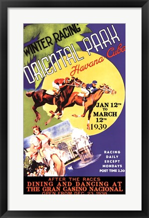 Framed Winter Racing, Oriental Park, Havana, Cuba, 1939 Print