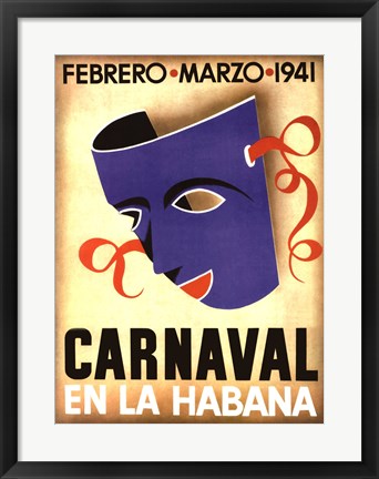 Framed Carnaval, Habana, 1941 Print