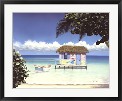 Framed Island Hut Print