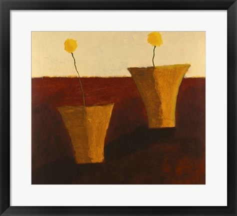 Framed Two Yellow Flowers I Print