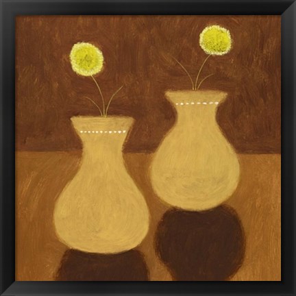 Framed Two Yellow Flowers II Print