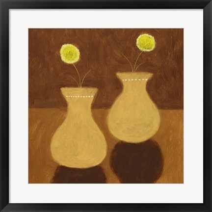 Framed Two Yellow Flowers II Print