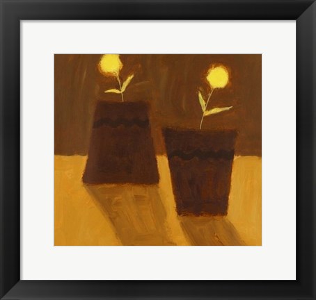 Framed Two Yellow Flowers III Print