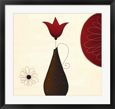 Framed Single Red Tulip Print