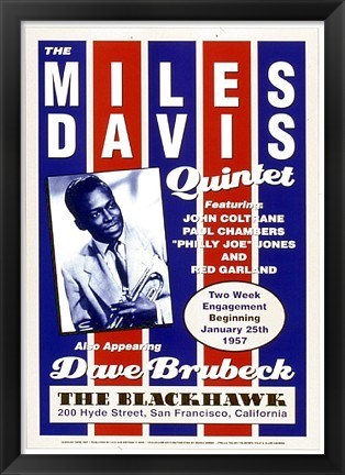 Framed Miles Davis Quintet: Blackhawk San Francisco, 1957 Print