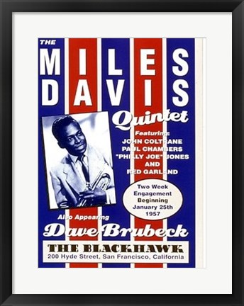 Framed Miles Davis Quintet: Blackhawk San Francisco, 1957 Print