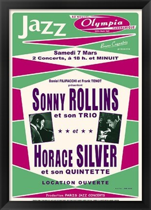 Framed Sonny Rollins &amp; Horace Silver, Paris, 1964 Print