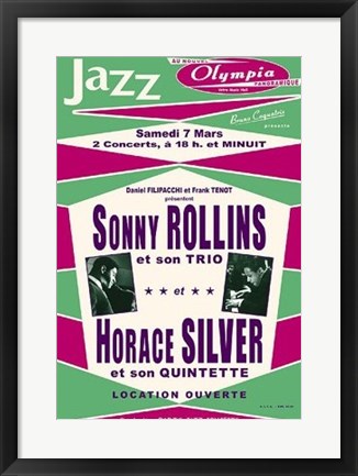 Framed Sonny Rollins &amp; Horace Silver, Paris, 1964 Print