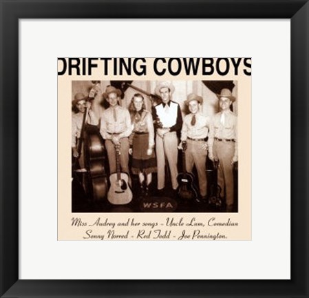 Framed Hank Williams and His Drifting Cowboys, Alabama, 1947 Print