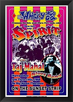 Framed Spirit and Taj Mahal Blues Band, 1968: Whisky-A-Go-Go, Los Angeles Print