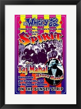 Framed Spirit and Taj Mahal Blues Band, 1968: Whisky-A-Go-Go, Los Angeles Print