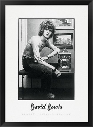 Framed David Bowie, curly hair Print