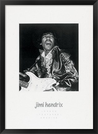 Framed Jimi Hendrix, in concert Print