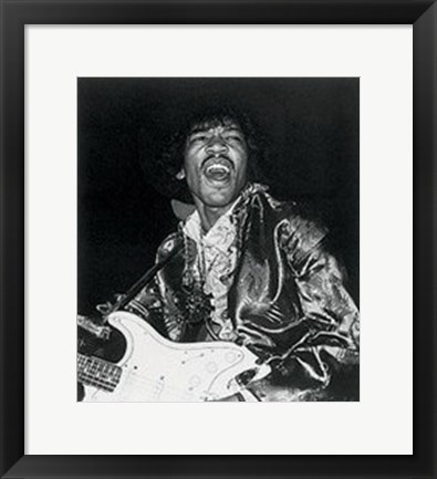 Framed Jimi Hendrix, in concert Print