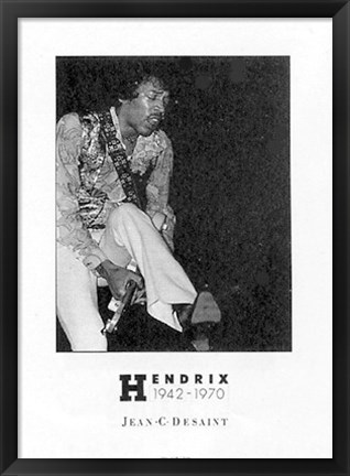 Framed Jimi Hendrix, in concert Print