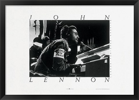 Framed John Lennon, at piano Print