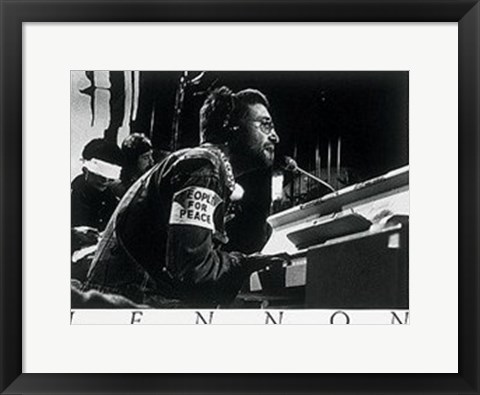 Framed John Lennon, at piano Print