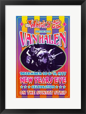 Framed Van Halen, new years eve, 1977 Print