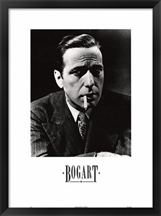 Framed Humphrey Bogart, smoking Print