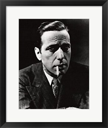 Framed Humphrey Bogart, smoking Print