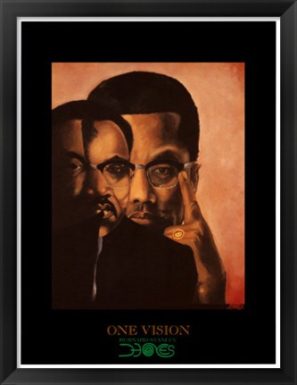 Framed One Vision, Malcolm X, Martin Luther King Jr Print