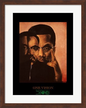 Framed One Vision, Malcolm X, Martin Luther King Jr Print