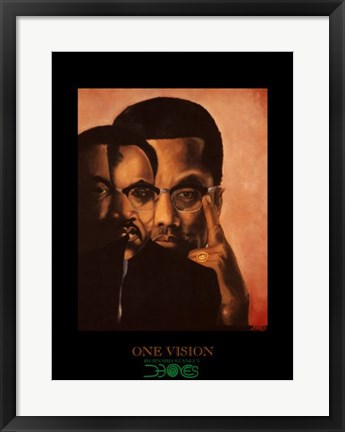 Framed One Vision, Malcolm X, Martin Luther King Jr Print