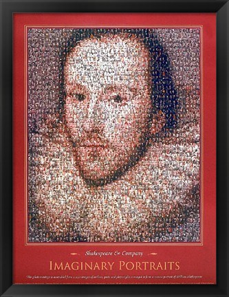 Framed Shakespeare, motage portrait Print