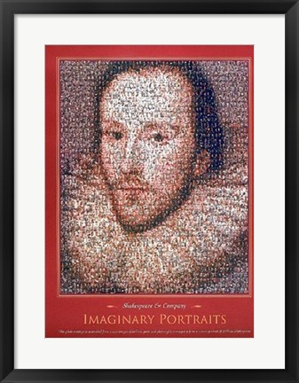 Framed Shakespeare, motage portrait Print