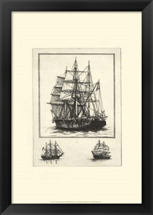 Framed Antique Ships II Print