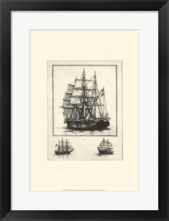 Framed Antique Ships II Print