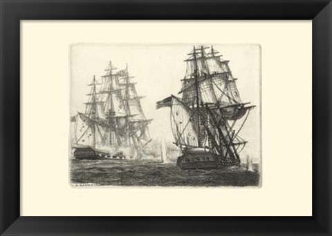 Framed Antique Ships III Print