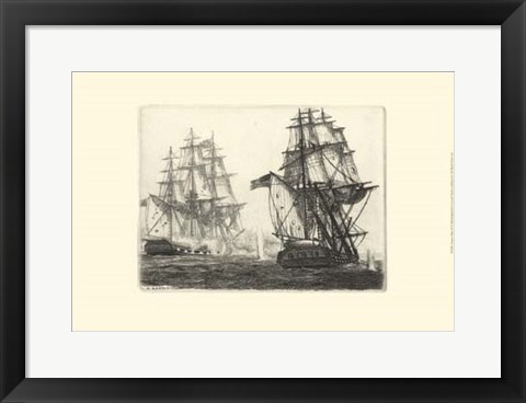 Framed Antique Ships III Print