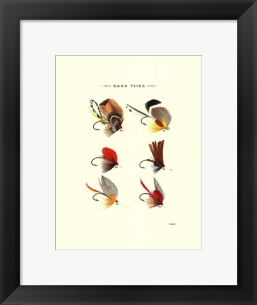 Framed Bass Flies II Print