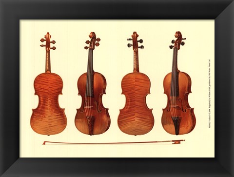 Framed Antique Violins I Print