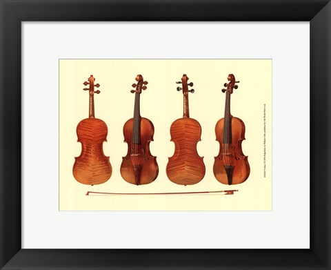 Framed Antique Violins I Print